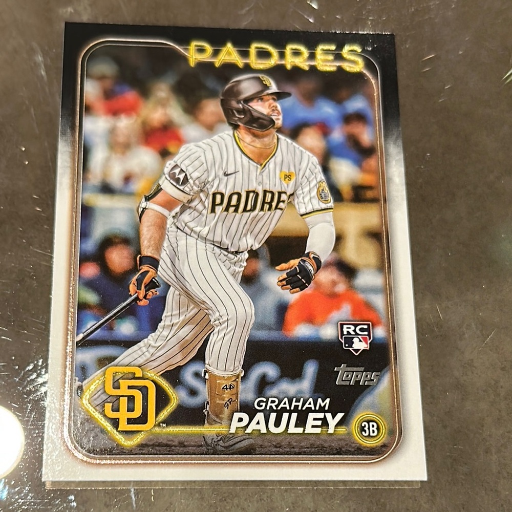 Topps Padres Baseball Card with Gold and Black Accents